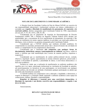 Nota oficial.  #Fapam #ParáDeMinas
