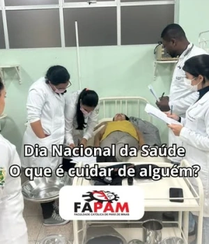 💙 Saúde é mais do que a ausência de doenças. É qualidade de vida, prevenção, acolhimento e cuidado com o próximo.  No Dia Nacional da Saúde, a FAPAM homenageia todos os profissionais que dedicam seu conhecimento e seu trabalho ao cuidado com as pessoas. Mais do que formar profissionais qualificados, formamos seres humanos preparados para exercer a profissão com ética, empatia e compromisso.  É esse olhar humano que ensinamos e valorizamos todos os dias.  #DiaNacionalDaSaúde #FAPAM #Educação #Saúde