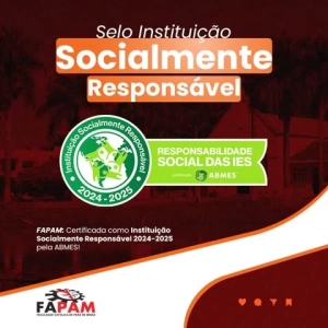  🏆 A FAPAM foi novamente certificada com o Selo Instituição Socialmente Responsável 2024-2025 pela ABMES!  Essa conquista reconhece o compromisso da Instituição com o bem-estar social e o desenvolvimento sustentável da comunidade. 🌱✨  Parabéns a toda a equipe FAPAM e aos alunos que fazem parte dessa história de responsabilidade social! 💚  #VivaFAPAM #ResponsabilidadeSocial&nbsp;#OrgulhoFAPAM