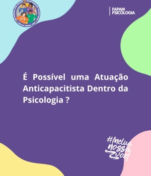 É possível pensar em uma atuação anticapacitista dentro da Psicologia?  Entre os dias 20 e 28 de agosto, o Curso de Psicologia da FAPAM convida discentes e docentes a refletirem sobre essa importante questão, em articulação com a Semana Nacional da Pessoa com Deficiência Intelectual e Múltipla da APAE Brasil.  Falar sobre uma Psicologia Anticapacitista é refletir sobre nossas práticas, discursos e formas de compreender as pessoas. É reconhecer que nenhum diagnóstico, condição ou deficiência é capaz de definir, por si só, a singularidade de alguém. É também assumir o compromisso de enfrentar barreiras, preconceitos e todas as formas de discriminação que ainda atravessam nossa sociedade.  E essa reflexão ganha um significado ainda mais especial nesta semana, pois no dia 27 de agosto celebramos o Dia do Psicólogo(a). Celebrar a nossa profissão também é reafirmar um compromisso ético e social com os direitos humanos, com a diversidade e com uma atuação que não compactua com nenhuma forma de discriminação.  📍 Durante os dias 20/08 a 28/08, convidamos todos os discentes e docentes a observarem o Mural e o Corredor da Sala dos Professores, espaços dedicados a essa importante reflexão.  Além disso, teremos nossa Atividade Acadêmica, um momento para dialogar, aprender e construir coletivamente novos olhares.  🗓️ 25/08 – Terça-feira 🕖 Das 19h às 22h35 📍 Auditório 1  Na ocasião, debateremos o tema:  “Deficiência não define.  Oportunidade transforma.  Inclua nossa voz.”  @apaebrasil @feapaesmg @apae_pm @apaeitauna @faculdadeapae   Discentes-apoiadores: @angelaqueiroozz @eipauloxavier @martinsmarilia7 @evelinetandrade @dudacopy @ise.alm @lores.r_ @marimamede.jpg @andrea.marmoll Aline Silva Ramos @fernandarodrigues_psicologa @nanda_parreiras @maria02006 @manuemtravessia @julianainaciocalomeni @luz_ia19 @coutinhoexplica   Convidados: @danielbarbosamg @cesarhori_ @natalia.scordeiro @railla377  Coordenação: Professor Ricardo Pimenta @ricardopimentapsi  Professora Gabriele Queiroz @gabrieleaqz  Professor Éser Pacheco @eserbhz